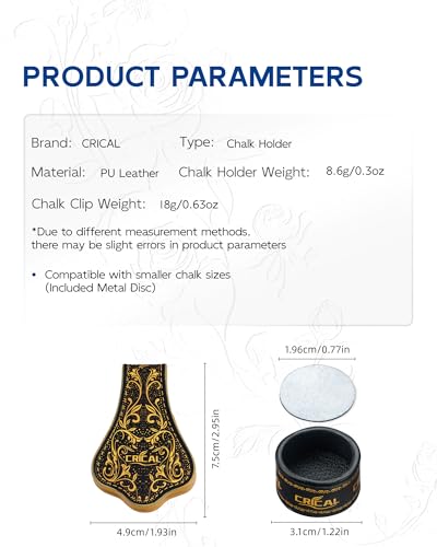 CRICAL Portable Magnetic Pool Chalk Holder Square Chalk Cube Holder Billiard Cue Accessory Gift Idea - color: CL-ChalkHolder Black Gold-R