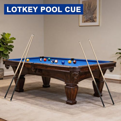 LOTKEY Pool Cue Stick,58"/52"/48"/42" Pool Cue Set of 4/2/1 Billiard Cues Sticks for Professional,Pool Sticks for Adults 14 15 19 20 21oz House Bar with 2 Billiard Chalk - color: 48" set of 2 with 2 Chalks