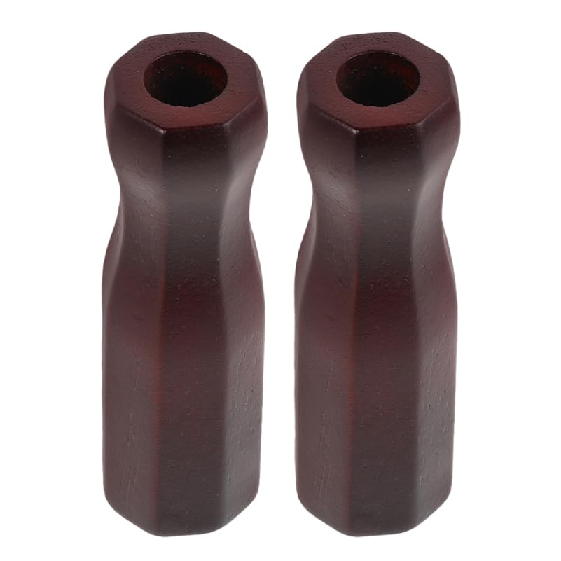GALPADA 2Pcs Wooden Foosball Table Handles Octagonal Replacement Parts for Indoor Soccer Machine Rods Non-Slip Grip Wine Red