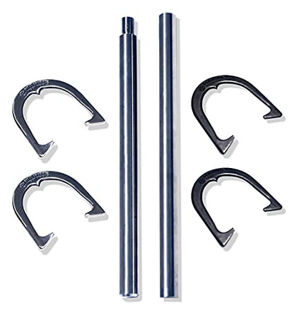 Marine Tech 316 Stainless Steel Horseshoe Game Set, Metal Horseshoe Set, Steel Horseshoes and Stakes, Perfect Backyard Games, Beach