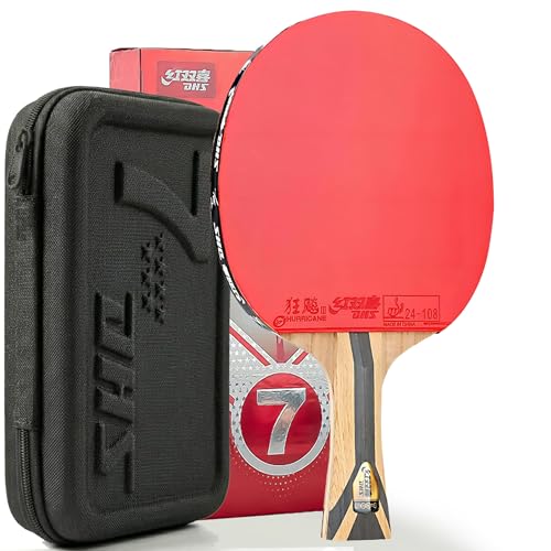 DHS Ping Pong Paddles Professional Level Table Tennis Rackets - ITTF Approved -Pro Ping Pong Paddle for Advanced Control & Speed - Table Tennis Racket for Offensive Players - color: Red