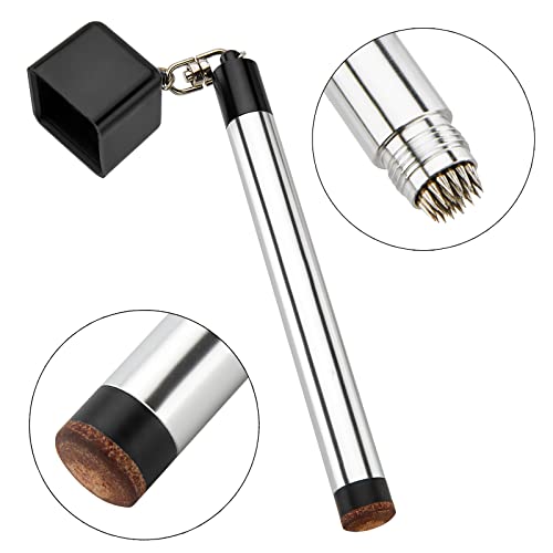 TRINKA 2 Pcs Pool Chalk Holder for Billiards, 2 in 1 Portable Pool Snooker Chalk Holder Billiard Cue Tip Pricker Prep Tool, Pool Table Accessory