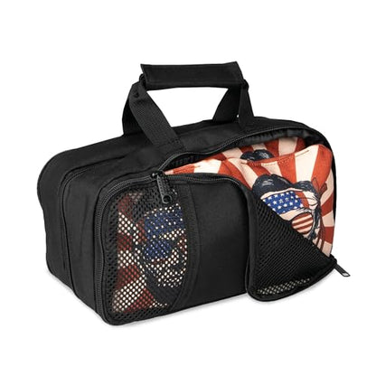 Play Platoon Cornhole Bag Carrying Bag, with 4 Separation Pouches, Black - style: Dual Sided