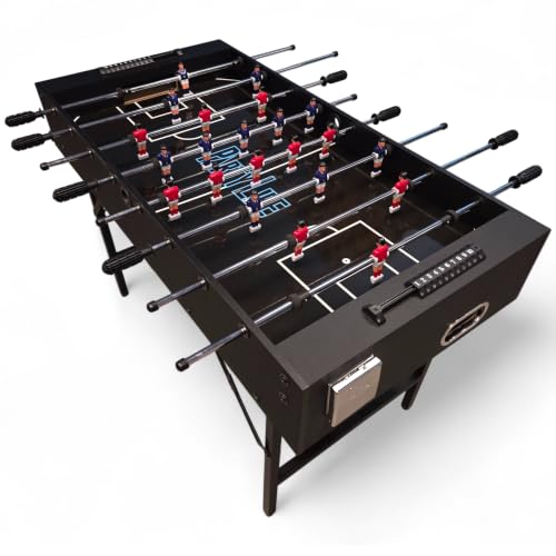 PartyLife 48" Foosball Table w/Folding Steel Legs & Optional LED Lights, Smooth Surface, Extremely Sturdy and Portable! - style: Base Model