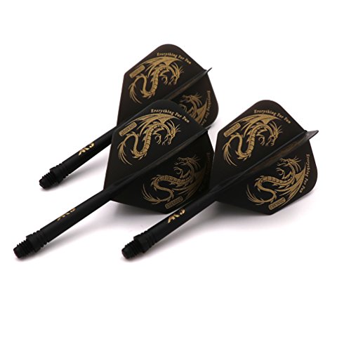 CUESOUL ROST Integrated Dart Flight and Shafts Meduim/Small/Large - color: Black Dragon, size: Size M-28mm
