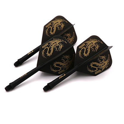 CUESOUL ROST Integrated Dart Flight and Shafts Meduim/Small/Large - color: Black Dragon, size: Size M-28mm