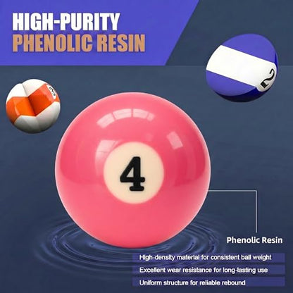 KONLLEN Single Replacement Pool Ball – 2-1/4" Regulation Size & Weight Billiard Ball Made of Phenolic Resin (Choose 1–15 or Cue Ball) - color: #4
