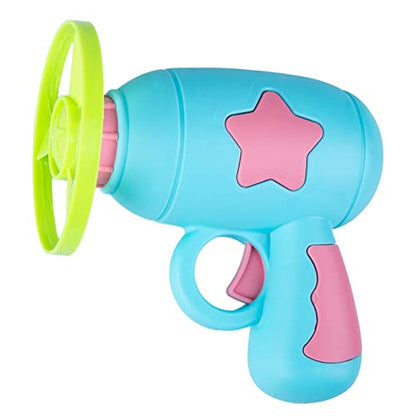 Berry President Flying Saucer Toy, Flying Disc Launch Playset with Rotating Flash Light, Indoor Outdoor Twist Shoot Toy for Kids Aged 3 Years Old & Up (SkyBlue) - color: Skyblue