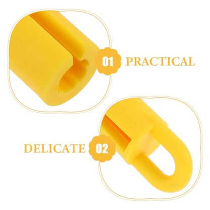 Toyvian 5pcs Pool Cue Hangers 11cm Yellow Billiard Accessories Wall-mounted Cue Storage Holders for Racks and Billiards Room Organization