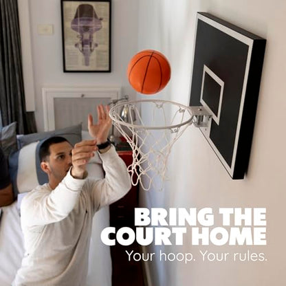 MVP Mini Indoor Basketball Hoop & Ball Set in Solid red Cedar Made in USA. Unique Over the Door or Wall Option 5 Mini Basketballs for Indoor Fun.