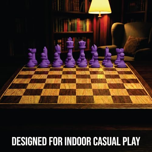 Staunton Chess Pieces Half Set, 17 Purple Pieces, 3.75" King | Made in USA - color: Purple