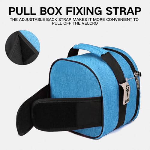 Compact Single Bowling Ball Tote Bag for Spare Ball, Lightweight One-Ball Bowling Bag with Built-In Ball Holder, Easy Carry Handle, Durable for Practice & League Play - color: Blue