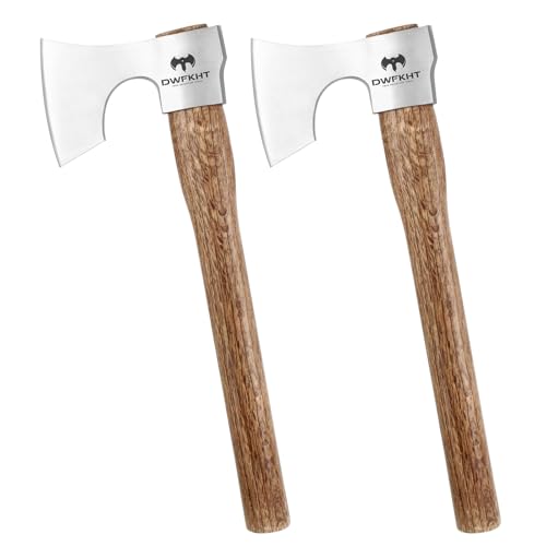 16.5" Throwing Axe, 2 Pack Throwing Axe Set with 1065 High Carbon Steel & Beech Wood Handle, Perfect for Axe Throwing Games, Competition and Recreation, Ideal Gift for Men (Silver Gray) - color: 2 Pack