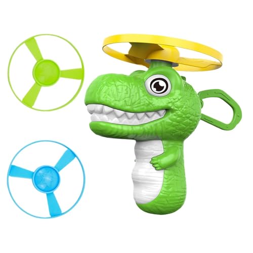 Disc Flying Toy, Fun Dinosaur Design, 11.5x3.5x12cm, Cat Toy Launcher, Cat Fetch and Hunt Toys, Easy to Use, for Yard, Garden, Balcony, Terrace Fun - color: Green