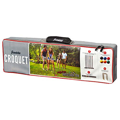 Franklin Sports Portable Backyard Croquet Sets - Complete 4 + 6 Player Croquet Sets with Mallets, Croquet Balls + Wickets Included - Outdoor Family Lawn Game Sets - style: Family