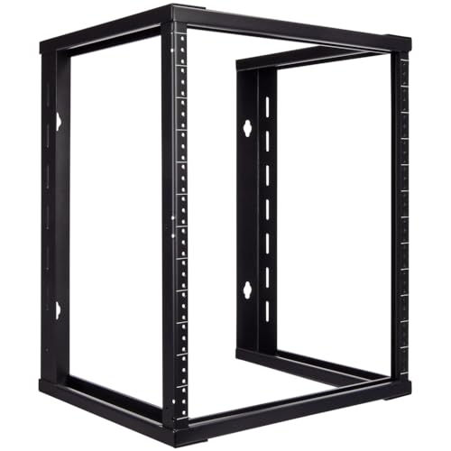 NavePoint 12U Wall Mount Rack - Server Rack for 19 Inch IT Equipment Open Frame Rack – Network Rack for AV & Server Equipment 16” Deep Rack, Black - size: 12U