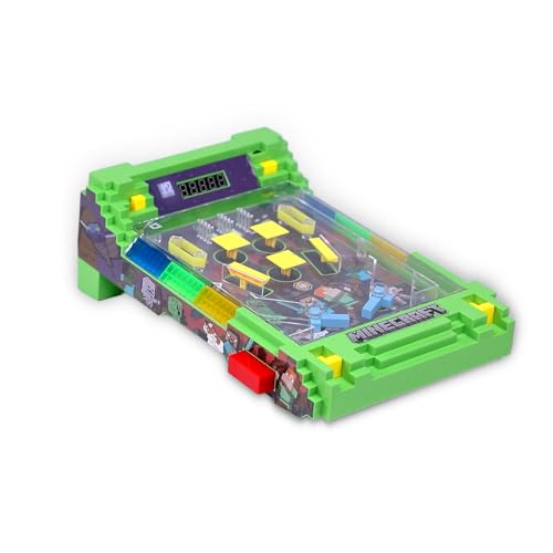 Minecraft: Arcade Pinball - Overworld - Lights & Sounds Tabletop Game, LED Scoreboard, Vibrating Bumpers, Gutter Detection, Licensed, Adults & Kids 6+