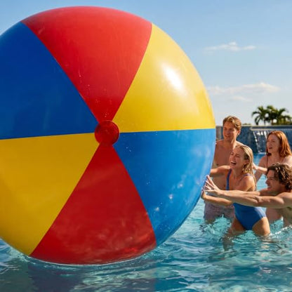 8.2 FT Giant Inflatable Beach Ball Jumbo Rainbow Beach Ball Extra Large Pool Balls for Summer Swimming Pool Party Yard Lawn Garden Decor