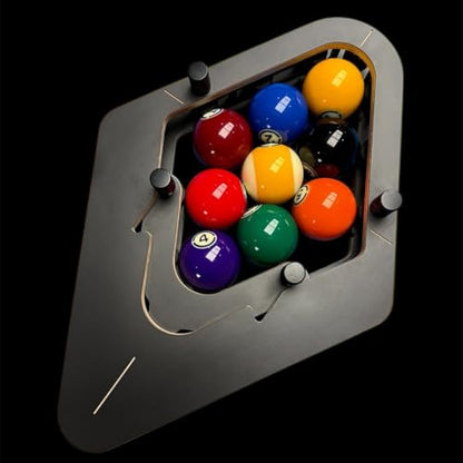 Professional Billiard Rack System - Heavy Duty Solid Wood Triangle/Diamond Pool Ball Racks for 8-Ball/9-Ball, Eliminates Gaps, Essential Billiards Accessories - color: 9-ball