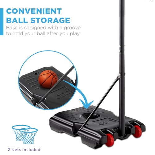 Best Choice Products Kids Height-Adjustable Basketball Hoop, Portable Backboard Set w/ 2 Wheels, Fillable Base, 70.5in to 82.3in Tall - style: American Flag