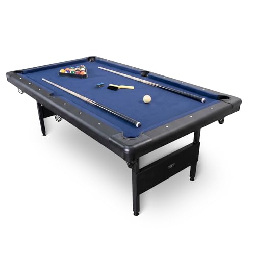 Hathaway Fairmont Folding Pool Table for Family & Home Use Includes Full Set of Billiard Balls, Cues, Chalk, Triangle and Carrying Bag, Portable Space-Saving Table