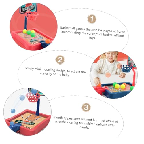 2 Sets Mini Basketball Game Desktop Basketball with Red Blue Hoops Educational Sports Game for Hand-Eye Coordination and Creative Play Fun Indoor Tabletop Activity