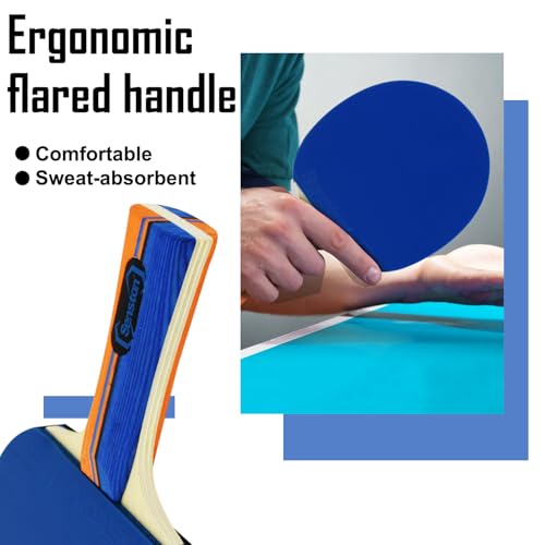 Senston Ping Pong Paddles Family Entertainment Set for Entertainment or Competition - Ping Pong Paddle Set - color: Blue