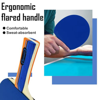 Senston Ping Pong Paddles Family Entertainment Set for Entertainment or Competition - Ping Pong Paddle Set - color: Blue