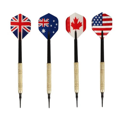 Alomejor Soft Tip Darts Set, 50 Extra Tips 12 Flights Shafts Barrels Easy to Replace, with Straight Tips for Electronic Board
