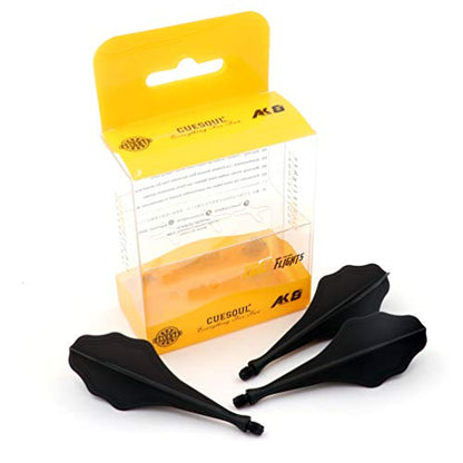 CUESOUL TRAJ AK8 New Integrated Dart Flights and Shafts Wave Shape,Very Slim Dart Flight 3 Sets - color: Wave Shape-Black