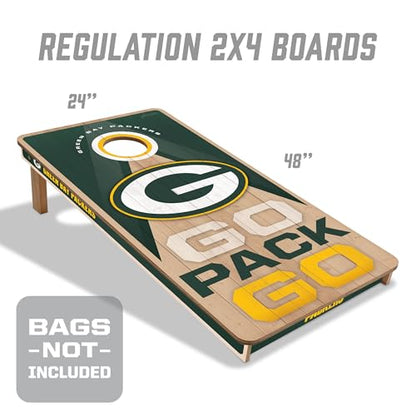 YouTheFan NFL 2' x 4' Slogan Series Professional Wood Cornhole Game - color: Green Bay Packers