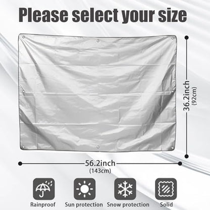 Jumbo Machine Cover - Breathable, Rust Preventing, Water & Dust Proof, Tear Resistant Silver (Silver+Black, 112.20*72.83) - size: 112.20*72.83