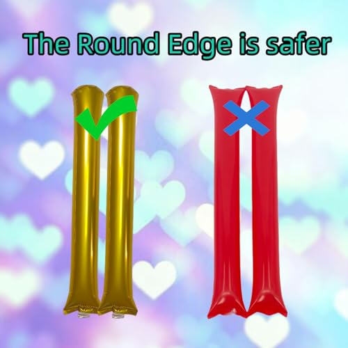 48pcs Round Head Boom Sticks Thunder Sticks Cheering Sticks Team Spirit Plastic Cheerleading Spirit Stick Clapper Inflatable Noise Maker Sports Supply (Golen) - color: Golen