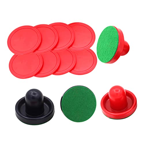 VANZACK 1set Air Hockey Pucks and Accessories Kit Pucks Strikers and Cloths for Rooms and Carnivals