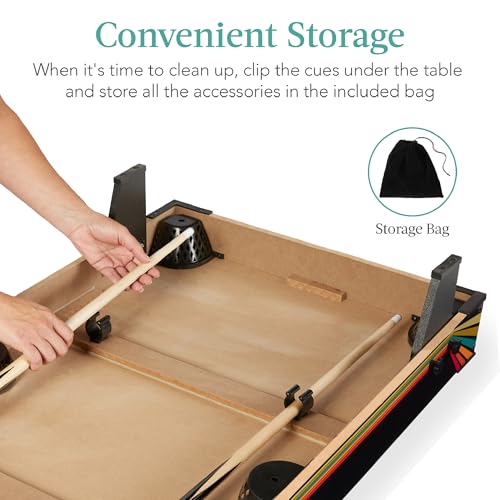 Best Choice Products Tabletop Billiard Table, Pool Game Table for Living Room, Game Room w/ 2 Cue Sticks, Ball Set, Storage Bag - color: Arcade