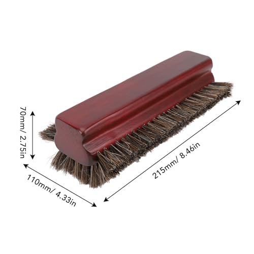 Pool Table Brush, Horse Hair Brush with Wood Handle, 3 Sided Billiard Table Brush for Pool Table Cleaning, Pool Table Accessories, Burgundy