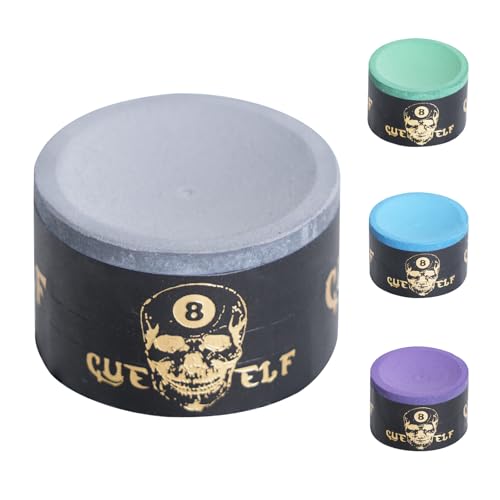 CUEELF Pool Chalk Premium Pool Cue Chalk Billiard Pool Stick Chalk Billiards Chalk-Blue,Green,Pink,Purple or Grey - color: Grey