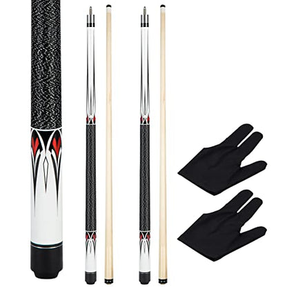Pool Cue Stick - 58 inch Maple Billiard Pool Stick, 19/20/21 oz 1/2 Maple Pool Cue Stick Kit, 2-Piece Billiard Pool Cue Stick - color: Set of 2 (19 & 20)