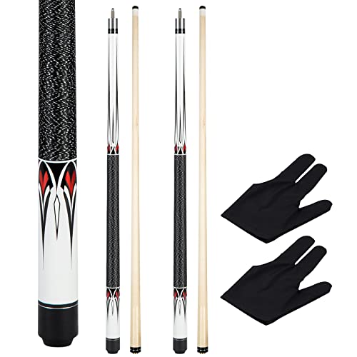 Pool Cue Stick - 58 inch Maple Billiard Pool Stick, 19/20/21 oz 1/2 Maple Pool Cue Stick Kit, 2-Piece Billiard Pool Cue Stick - color: Set of 2 (19 & 20)