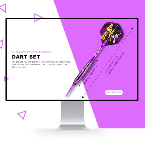 Soft Tip Darts Sets - Soft Tip Darts for Electronic Dartboard Plastic Tip Darts Set with Aluminum Shafts + Extra 3 Dart Flights 3 Replace Plastic Shafts - color: purple