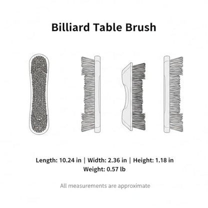 Billiard Table Felt Cleaning Brush with Soft Polyester Bristles and Wooden Handle for Pool Table Maintenance - size: 10.24 x 2.36 x 1.18 in