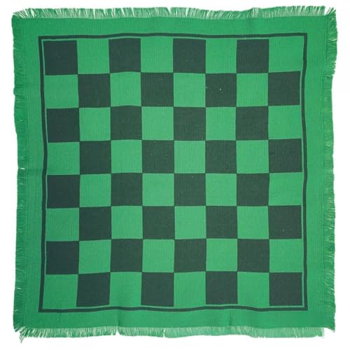 Checkers Board Game Set,Draughts 3 in 1 for Family Camping Party Game Mat,Indoor Outdoor Yard Game, Toe Game, Green