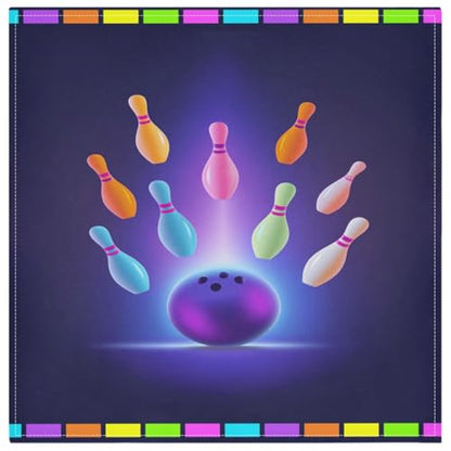Vivid Print Bowling Ball Knock Flying Colors Pins Cloth Napkins,Set of 1 Soft & Comfortable Reusable Table Dinner Napkin for Everyday, Family, Restaurant, Parties(20 x 20 Inch)