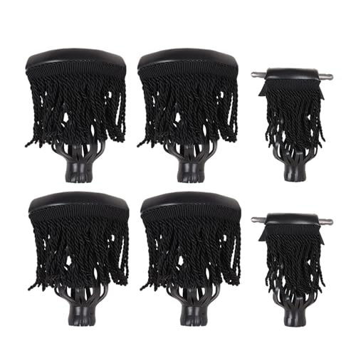 GSE Games & Sports Expert Set of 6 Heavy Duty PU Leather Billiard Pool Table Pockets, Billiard Pool Table Accessories (Several Colors & Styles Available) - color: Black - Fringe