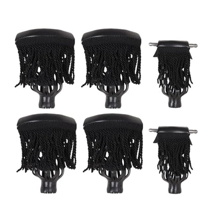 GSE Games & Sports Expert Set of 6 Heavy Duty PU Leather Billiard Pool Table Pockets, Billiard Pool Table Accessories (Several Colors & Styles Available) - color: Black - Fringe