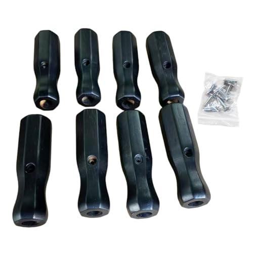 Table Soccer Handle, 8Pcs Wood Soccer Handle Grip Foosball Table Top Game Replacement Handle Part Foosball Accessories - color: black