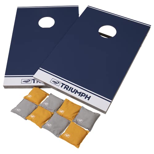 TRIUMPH SPORTS USA All-Weather Aluminum 2x3 Cornhole Set - Includes 2 Boards, 8 Cornhole Bags, and Travel Case,Blue
