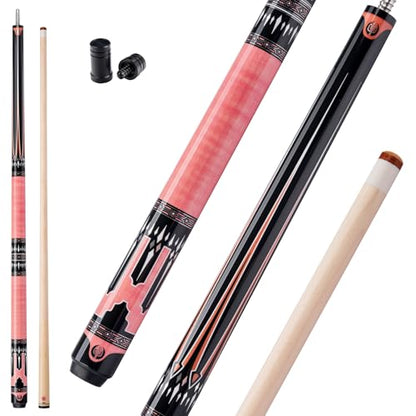 KONLLEN Maple Pool Cue Stick for Adults - Features Low Deflection Shaft, Titanium Alloy 3/8x8 Joint, and 12mm Tip - color: K-P-01