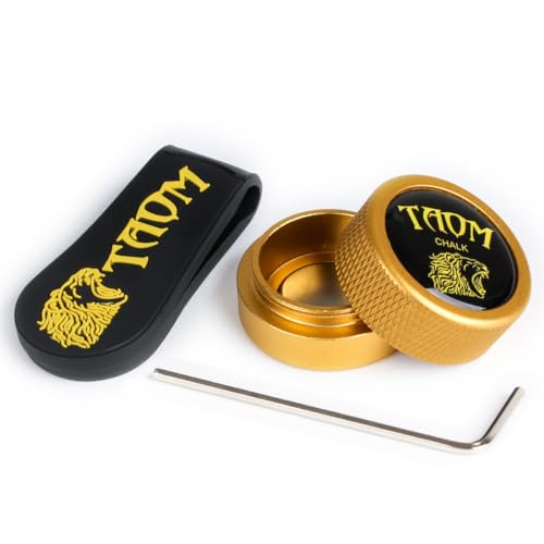 TAOM Pool Chalk Holder Round Shaped Practical Tool Billiards Accessories Magnetic Mini Chalk Tip Case Container Round Box Billiards - color: 2-Yellow with Silicone Clip