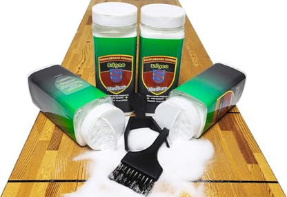 Shuffleboard Sand - Shuffleboard Wax with Mini Dustpan and Mini Brush, 2 Cans(2×14 oz) - style: 4 Cans Medium Speed